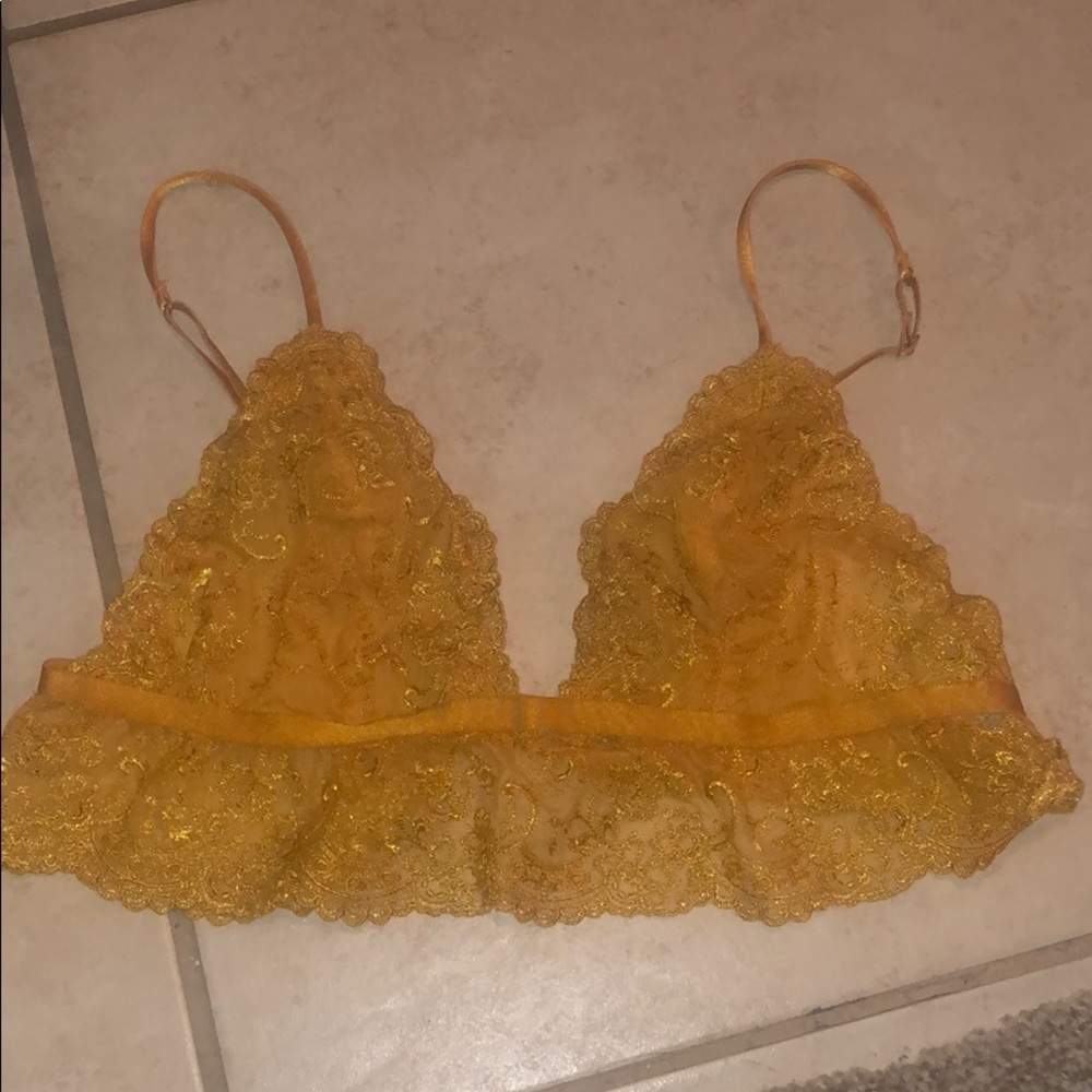 Yellow/gold lace bralette